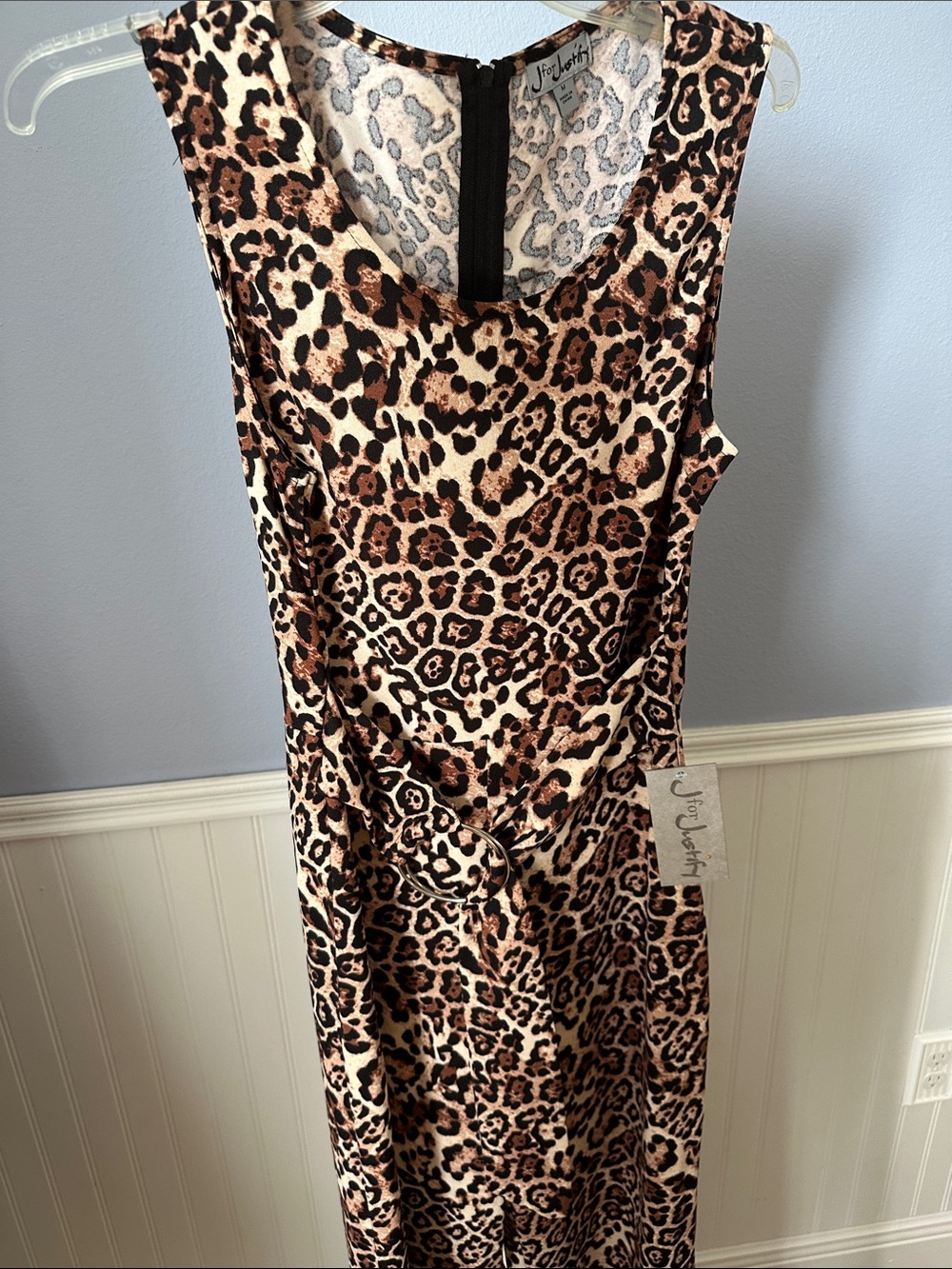 J for Justify Leopard Print Sleeveless Jumpsuit - Brown & Black